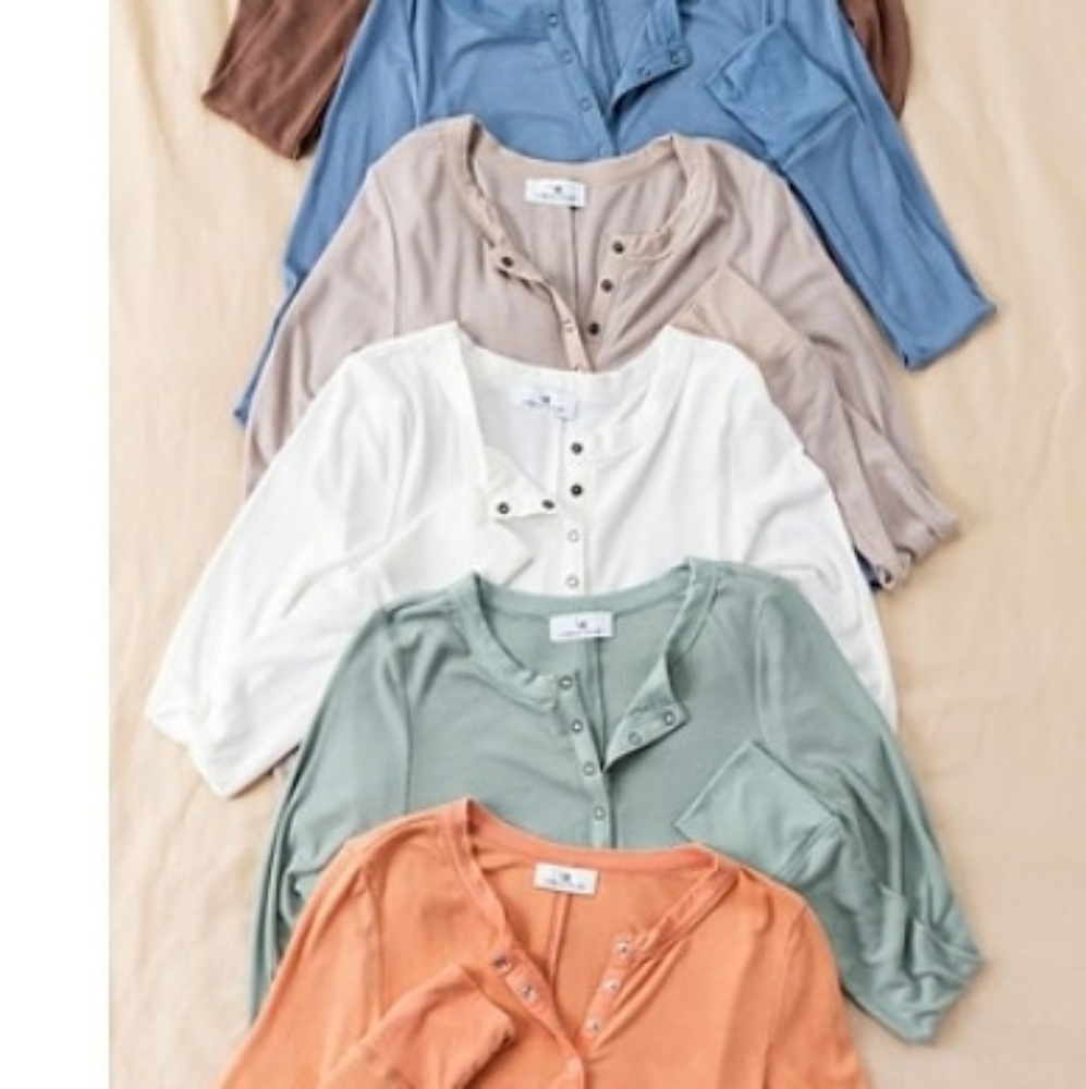 Button down henley